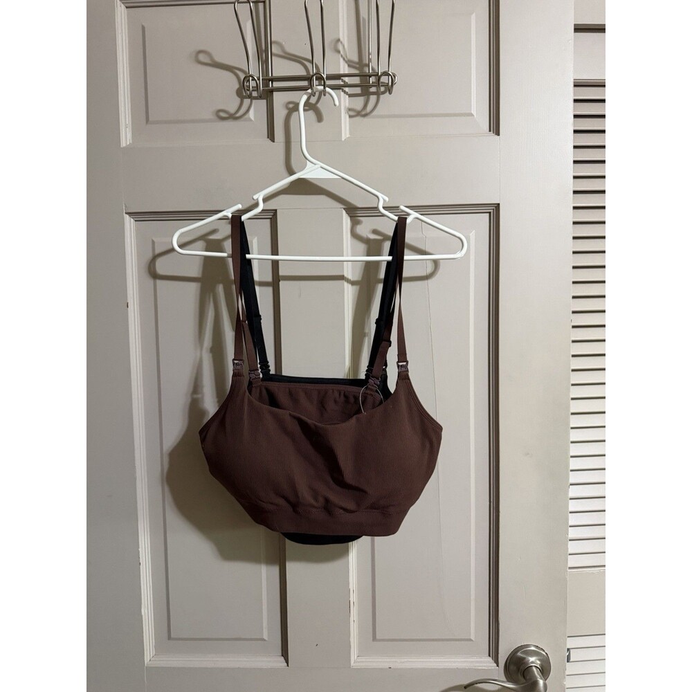 Women’s Momanda Nursing Bralettes Size XXL NWT Set Of 2 Black & Brown Adjustable